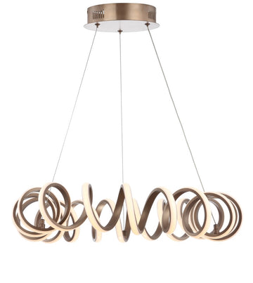 Cursive 24" Adjustable Spiral Integrated LED Metal Chandelier Ceiling Light - JONATHAN Y